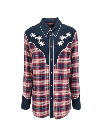 Pre-owned Dsquared2 Checked Shirt In Blue