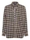 Dsquared2 Capsule Shirt In All-over Check Patterned Cotton In Brown