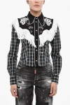 Dsquared2 Checked Shirt With Fringes And Snap Buttons