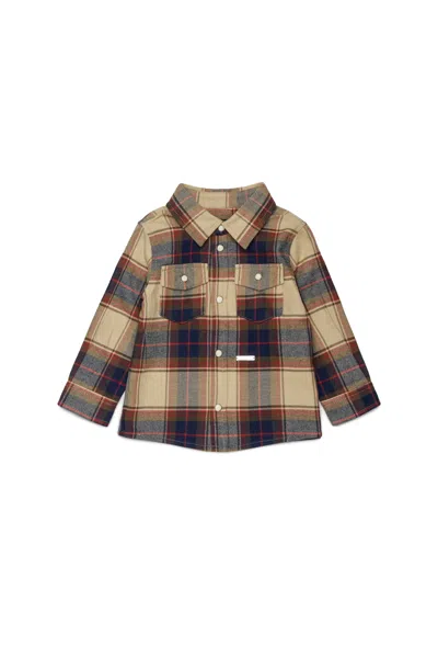 Dsquared2 Checked Shirt With Logo In Multi