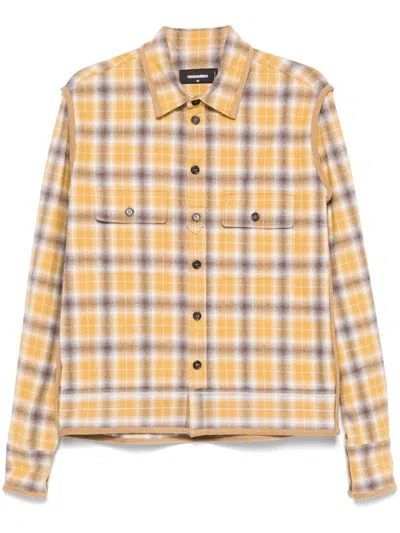 Dsquared2 Checked Shirt In Yellow