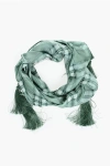 Dsquared2 Checked Silk Foulard With Tassels In Green