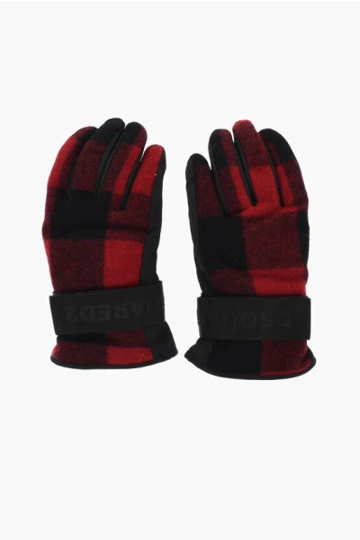 Dsquared2 Checked Wool And Nylon Ski Glovers