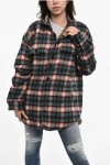 Dsquared2 Checked Wool Blend Overshirt With Breast Pocket