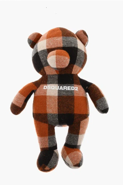 Dsquared2 Checked Wool Teddy Bear Keyring