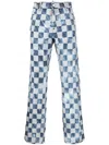 Dsquared2 Checkerboard Straight-leg Jeans In Blue