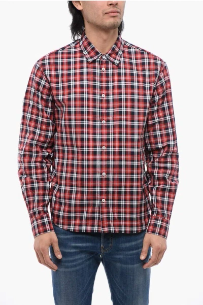 Dsquared2 Checkered Canandian Burbs Shirt With Logo Print In Multi