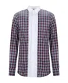 Dsquared2 Checkered Splicing Design Shirt In Gray