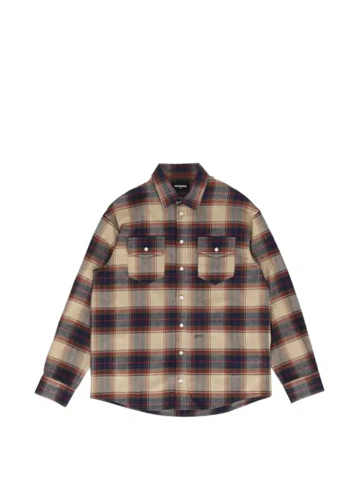 Dsquared2 Check-pattern Button-up Oversized Shirt In Multi