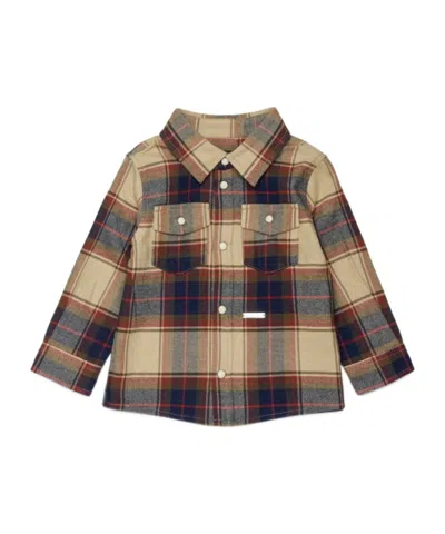 Dsquared2 Check-pattern Logo-plaque Shirt In Multi