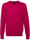 Dsquared2 Logo-plaque Fine-knit Jumper In Pink