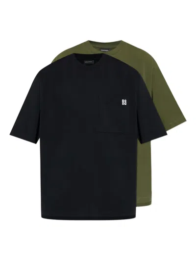 Dsquared2 Chest-pocket Logo-detail T-shirt (set Of Two) In Black