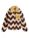 Dsquared2 Chevron Zip Jacket In Brown