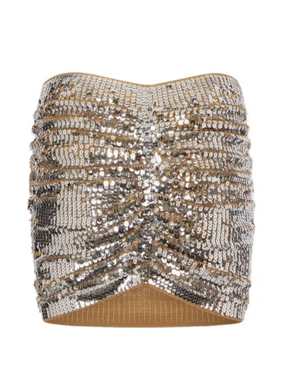 Dsquared2 Chic Night All-over Paillettes Skirt In Gray