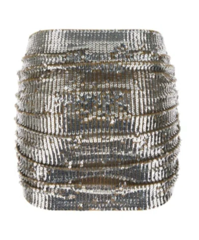 Dsquared2 Chic Night All-over Paillettes Skirt In Metallic