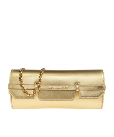 Dsquared2 Chic Night Clutch In Golden