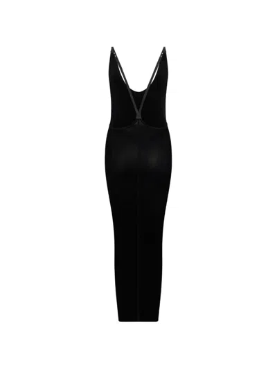 Dsquared2 Chic Night Long Jersey Dress In Black