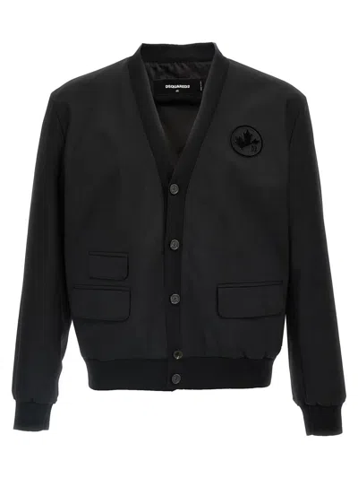 Dsquared2 Front Flap Pockets Cardigan In Black