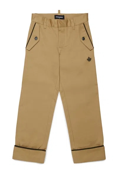 Dsquared2 Kids' Chino Pants With Pocket Detail In Brown