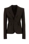Dsquared2 Dsquared Chocolate Wool Blend Bianca Blazer In Brown