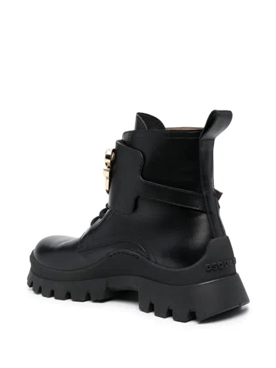 Dsquared2 Chunky Lace-up Ankle Boots In Black