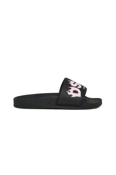 DSQUARED2 SLIDE SANDALS WITH LOGO