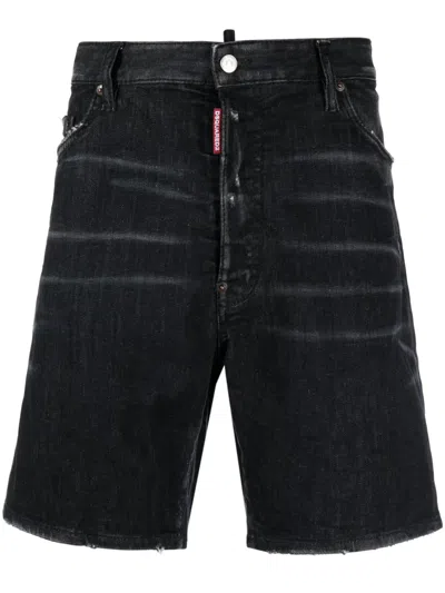 Dsquared2 Ciao Denim Shorts In Black