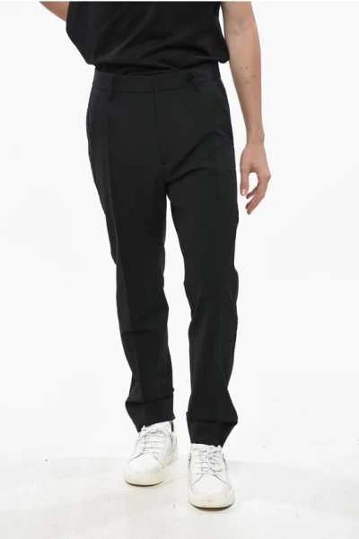 Dsquared2 Cigarette Fit Roll Up Pants With Side Hooks In Black