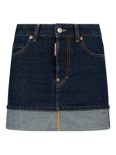 Dsquared2 Cimosa Authentic Japanese Minirock Aus Denim In Multi