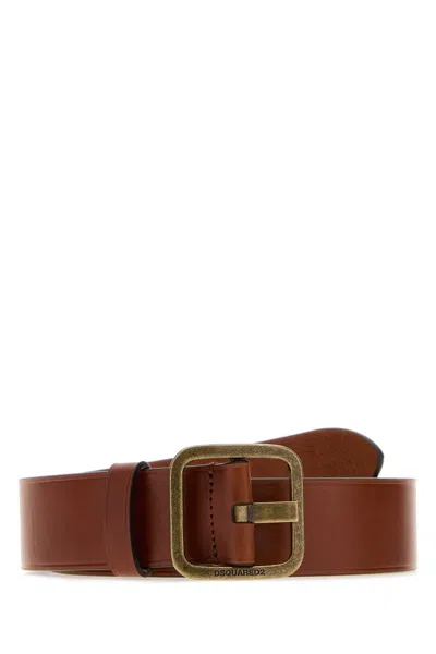 Dsquared2 Caramel Leather Belt In Brown