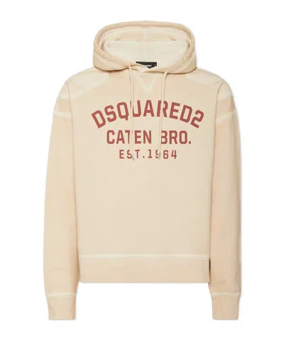 Dsquared2 Cipro Loose Fit Hoodie In Neutral
