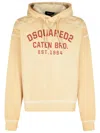 Dsquared2 Hooded Cotton Sweatshirt Long Sleeves In Neutral
