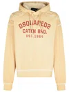 Dsquared2 Hooded Cotton Sweatshirt Long Sleeves In White