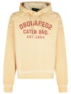 Dsquared2 Hooded Cotton Sweatshirt Long Sleeves In Yellow
