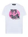 Dsquared2 Circular-print Crew-neck T-shirt In White
