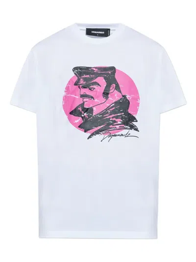 DSQUARED2 CIRCULAR-PRINT CREW-NECK T-SHIRT