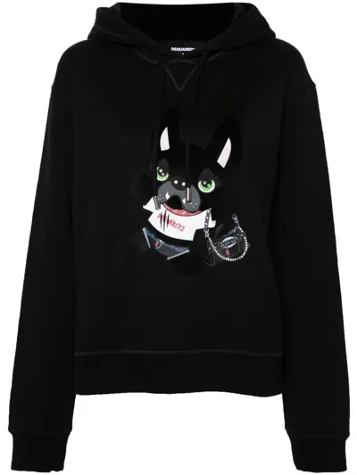 Dsquared2 Ciro Cool Cotton Hoodie In Black