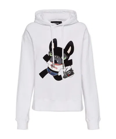 DSQUARED2 DSQUARED2 DRAWSTRING GRAPHIC PRINTED HOODIE