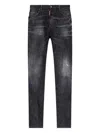 Dsquared2 Classic Black Cotton Jeans With Whiskering Effect In Black