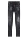 Dsquared2 Classic Black Cotton Jeans With Whiskering Effect In Black