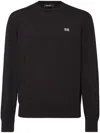 Dsquared2 Classic Black Crew-neck Sweater With Ribbed Cuffs In Black