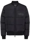 Dsquared2 Classic Black Puffer Bomber Jacket With Ribbed Cuffs In Black
