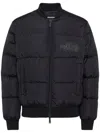 Dsquared2 Classic Black Puffer Bomber Jacket With Ribbed Cuffs In Black