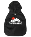 Dsquared2 Black Spring 2024 Unisex Raincoat With Adjustable Hood And Velcro Closure In Black
