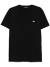 Dsquared2 Cotton Jersey T-shirt With Engraved Logo Plate In Black