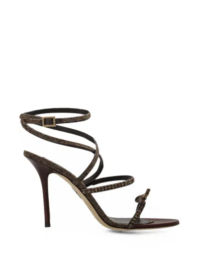 Dsquared2 Classic Check Bow-detail Sandals In Brown