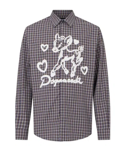 Dsquared2 Classic Check Dropped Shoulder Shirt In Brown