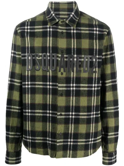 Dsquared2 Classic Check Print Flannel Shirt In Green