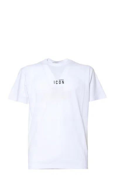 Dsquared2 Classic Cotton Jersey T-shirt With Mini Logo Print In White