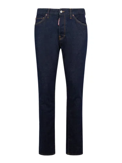 Dsquared2 Classic Dark Rinse Five-pocket Jeans In Blue